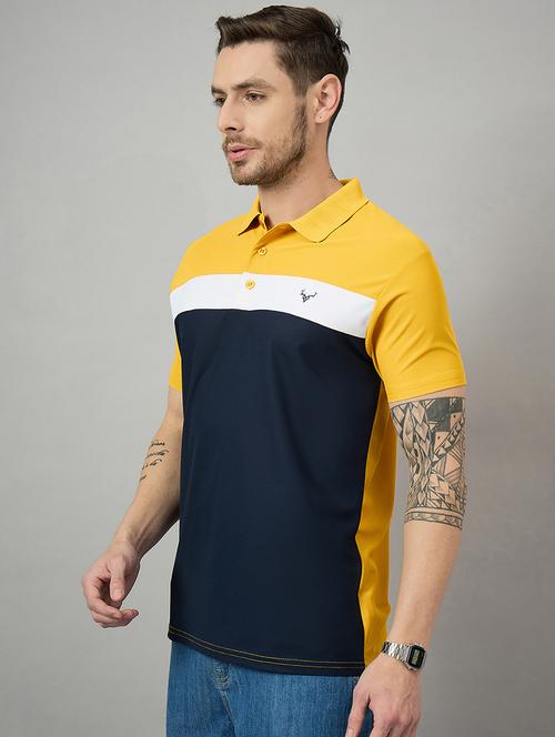 men short sleeves color block polo t-shirt - 21728078 - Very Small Image - 1