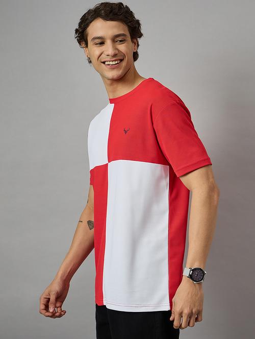 men short sleeves color block t-shirt - 21728079 - Very Small Image - 1