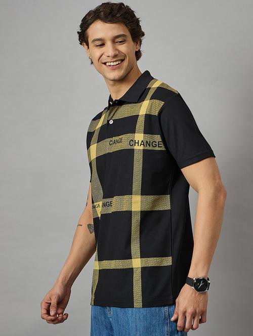 men short sleeves front print polo t-shirt - 21728084 - Very Small Image - 1