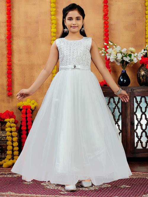 girls embellished sleeves fit & flare gown - 21728147 - Very Small Image - 1