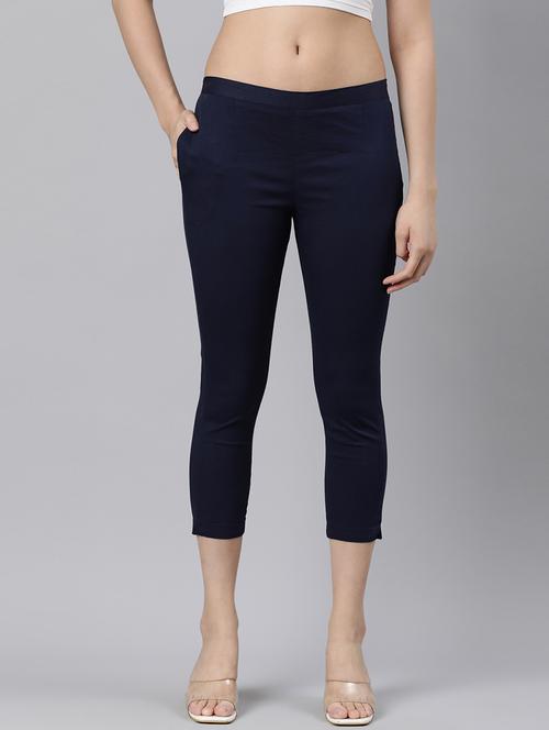 women mid rise solid cigarette pant - 21728304 - Very Small Image - 1