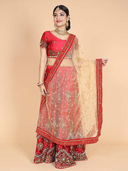 women embroidered lace work dupatta - 21728417 - Very Small Image - 1