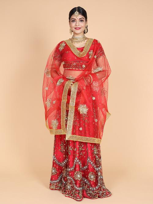 women embroidered lace work dupatta - 21728418 - Very Small Image - 1