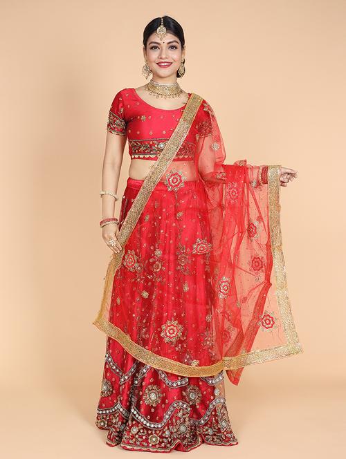 women embroidered lace work dupatta - 21728419 - Very Small Image - 1