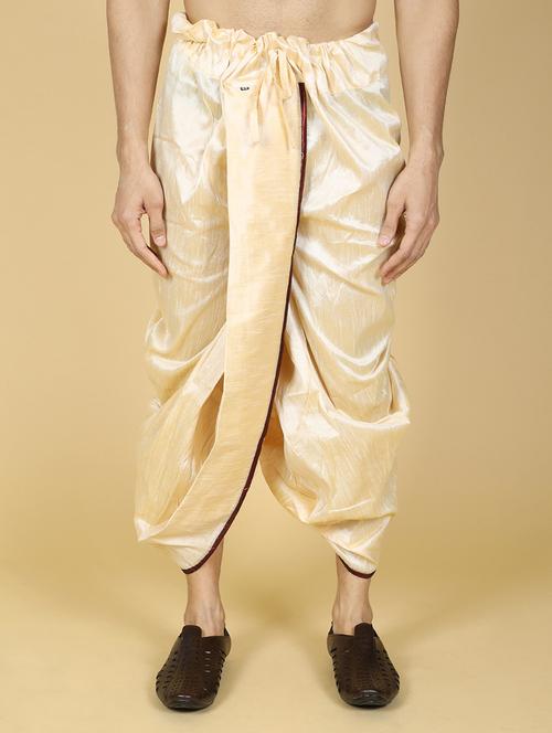 men beige solid dhoti ethnic bottom wear - 21728425 - Very Small Image - 1