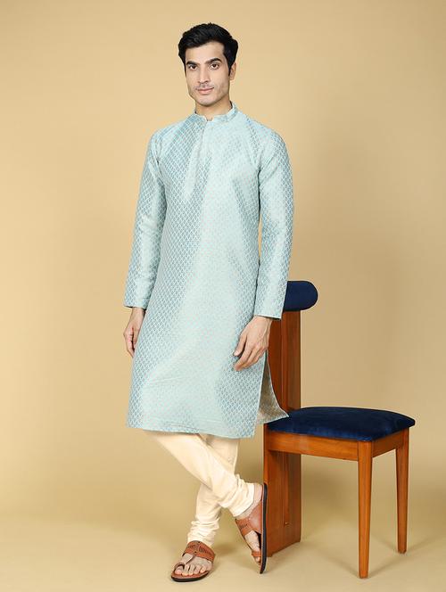 men self design kurta churidar ethnic wear set - 21728531 - Very Small Image - 1