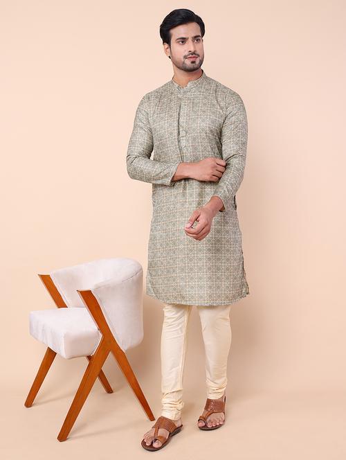 men long sleeve kurta churidar ethnic wear set - 21728554 - Very Small Image - 1