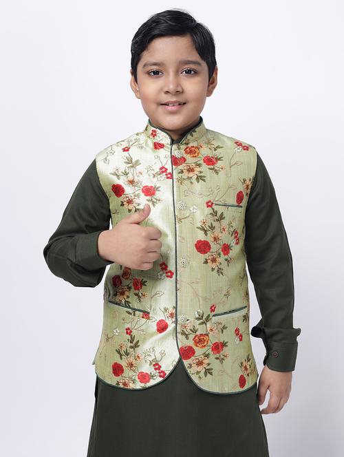 boys printed nehru jacket - 21728757 - Very Small Image - 1
