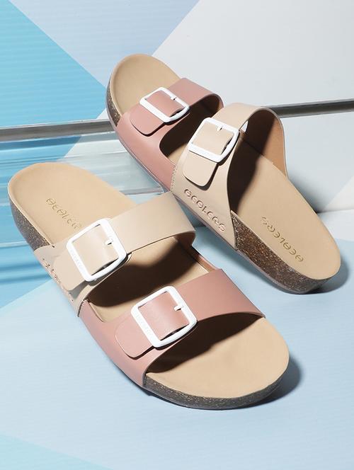 women solid slip on slides - 21729218 - Very Small Image - 1