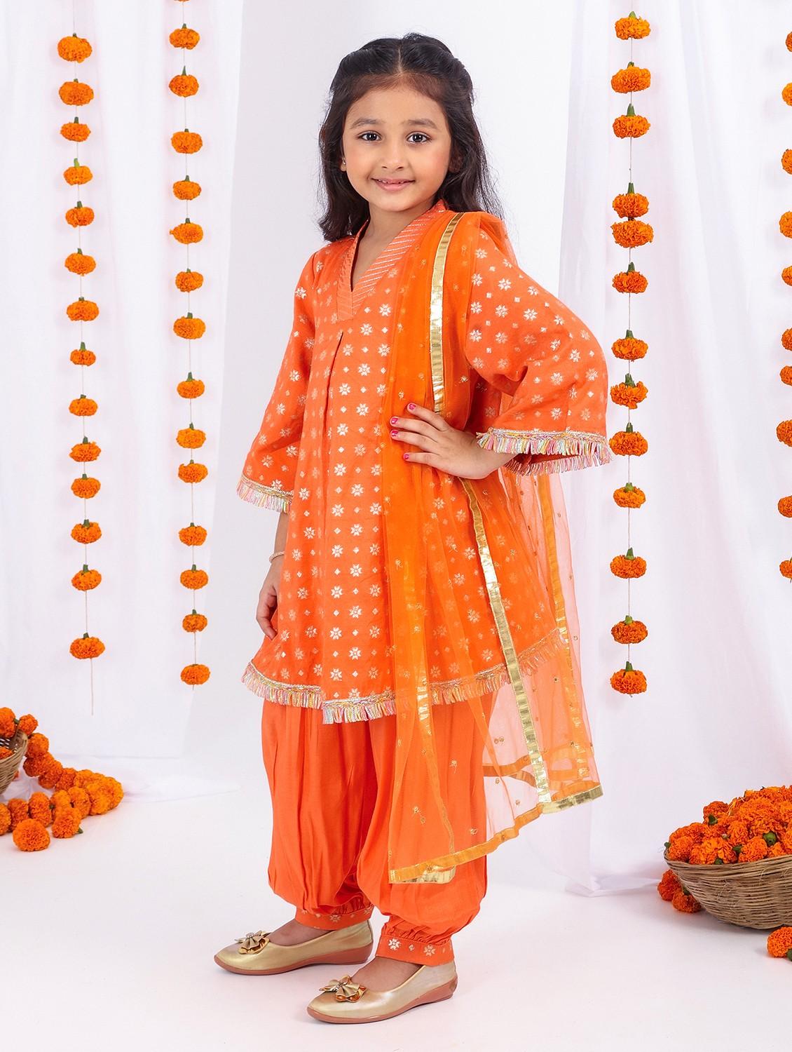 girls self design kurta salwar set with dupatta - 21729417 - Zoom Image - 1