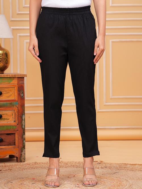 women solid mid rise cigarette pant - 21729673 - Very Small Image - 1