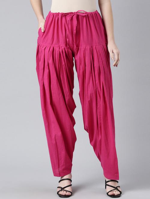 women pink solid patiyala salwar - 21729835 - Very Small Image - 1