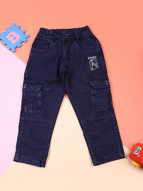 navy blue cotton plain cargo - 21730003 - Very Small Image - 1