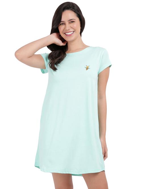 women solid round neck sleepshirt - 21730647 - Very Small Image - 1