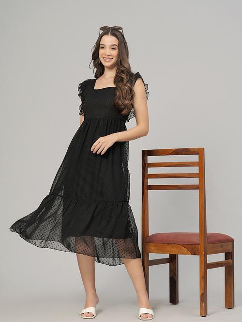 women self designed ruffled sleeves tiered dress - 21730861 - Very Small Image - 1