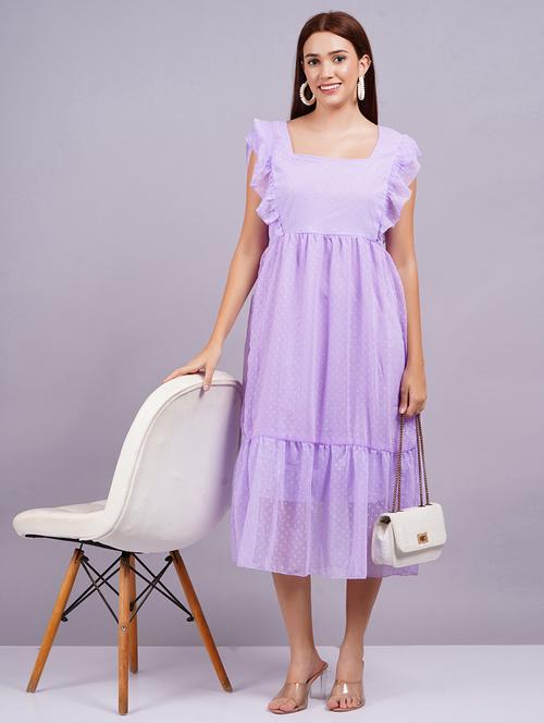 women self designed ruffled sleeves tiered dress - 21730863 - Very Small Image - 1