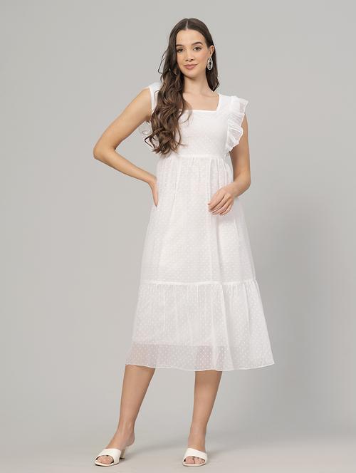 women self designed ruffled sleeves tiered dress - 21730866 - Very Small Image - 1