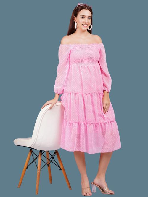 women self designed puff sleeves tiered dress - 21730889 - Very Small Image - 1