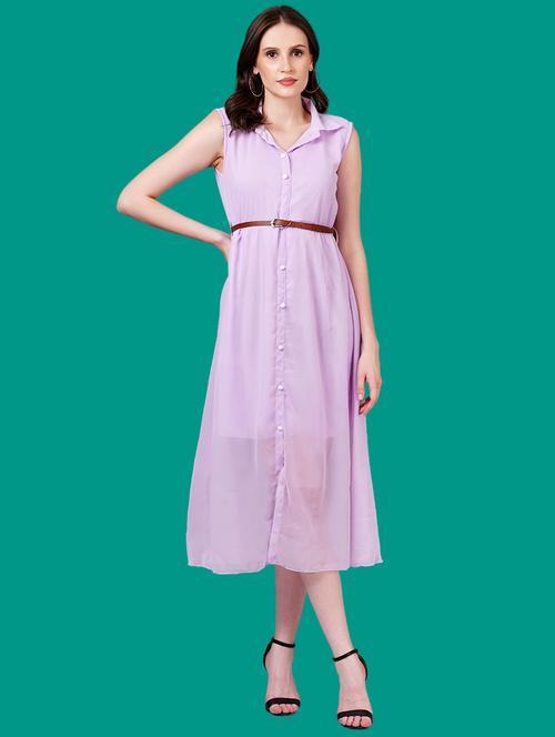 women solid sleeveless a-line dress - 21730895 - Very Small Image - 1