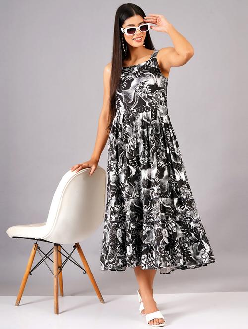 women printed sleeveless tiered ress - 21730957 - Very Small Image - 1