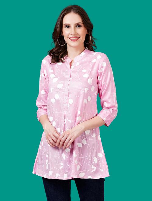 women mandarin neck printed a-line kurti  - 21731123 - Very Small Image - 1