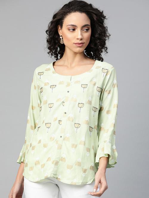women bell sleeves printed regular top - 21731146 - Very Small Image - 1
