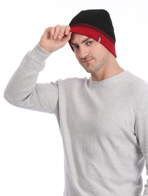 men black self design beanies - 21731273 - Very Small Image - 1