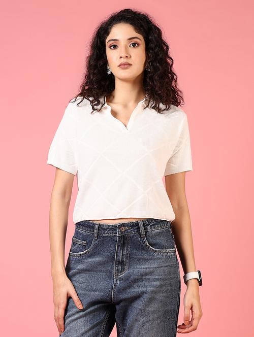 women short sleeves solid crop top - 21731314 - Very Small Image - 1