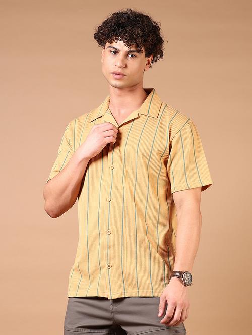 men short sleeves striped casual shirt - 21731318 - Very Small Image - 1