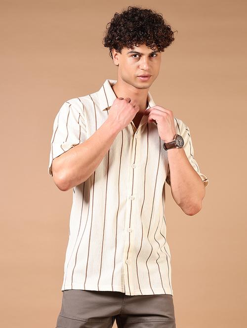 men short sleeves striped casual shirt - 21731323 - Very Small Image - 1