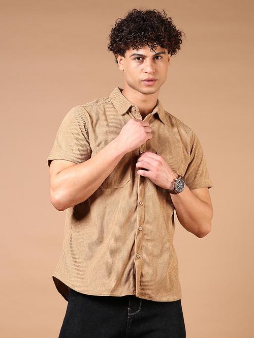 men short sleeves solid casual shirt - 21731336 - Very Small Image - 1