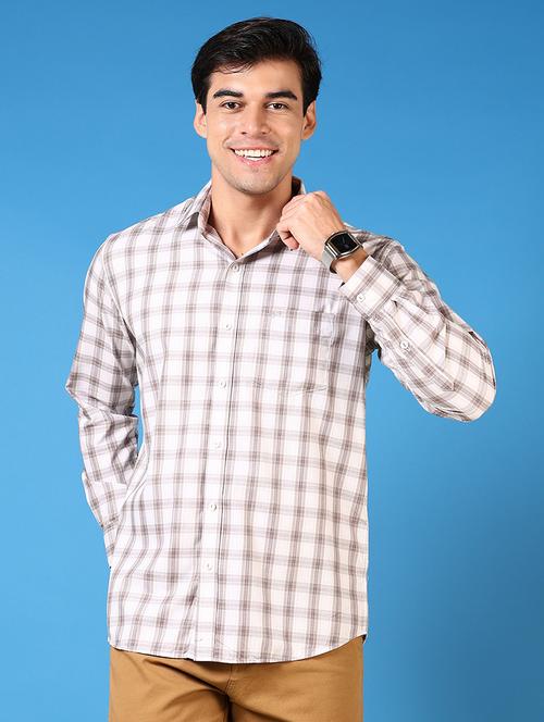 men long sleeves checkered casual shirt - 21731365 - Very Small Image - 1