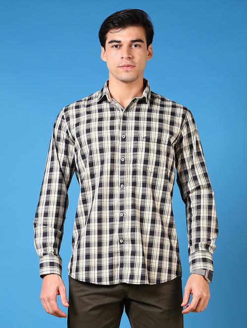 men long sleeves checkered casual shirt - 21731366 - Very Small Image - 1