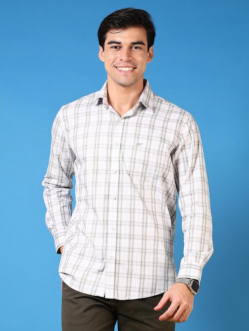 men long sleeves checkered casual shirt - 21731398 - Very Small Image - 1