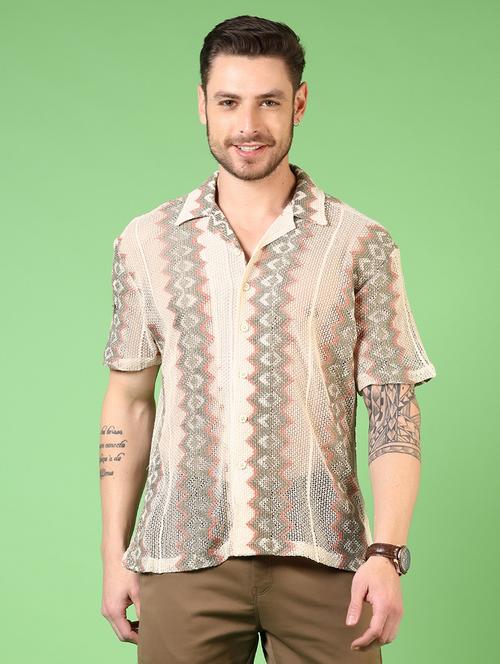 men short sleeves printed casual shirt - 21731453 - Very Small Image - 1
