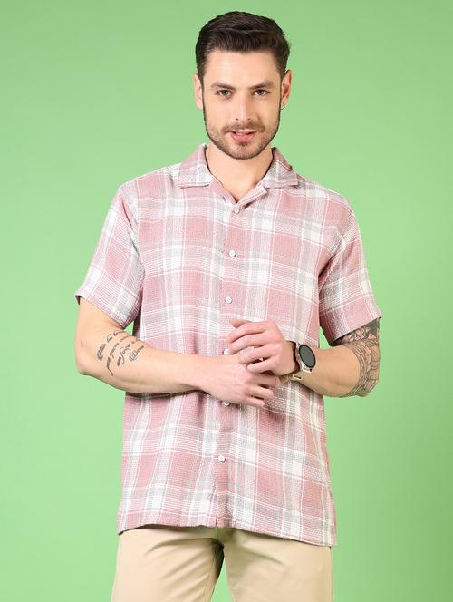 men short sleeves checkered casual shirt - 21731455 - Very Small Image - 1