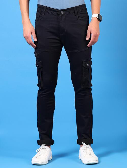 men solid mid rise slim fit cargo - 21731473 - Very Small Image - 1
