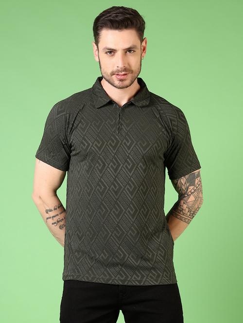 men self design short sleeve polo t-shirt - 21731540 - Very Small Image - 1