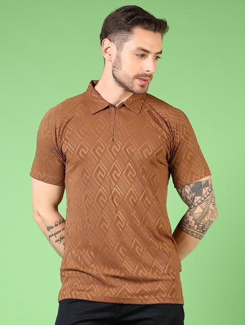 men self design short sleeve polo t-shirt - 21731543 - Very Small Image - 1