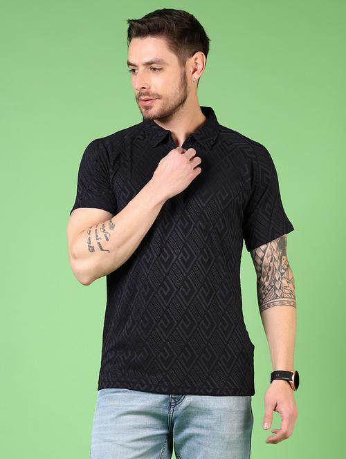 men self design short sleeve polo t-shirt - 21731545 - Very Small Image - 1