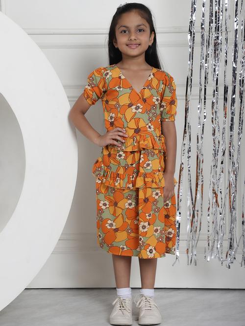 girls floral print dress - 21731668 - Very Small Image - 1