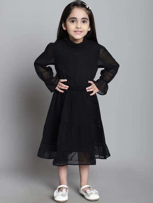 girls solid long sleeve a-line dress - 21731696 - Very Small Image - 1