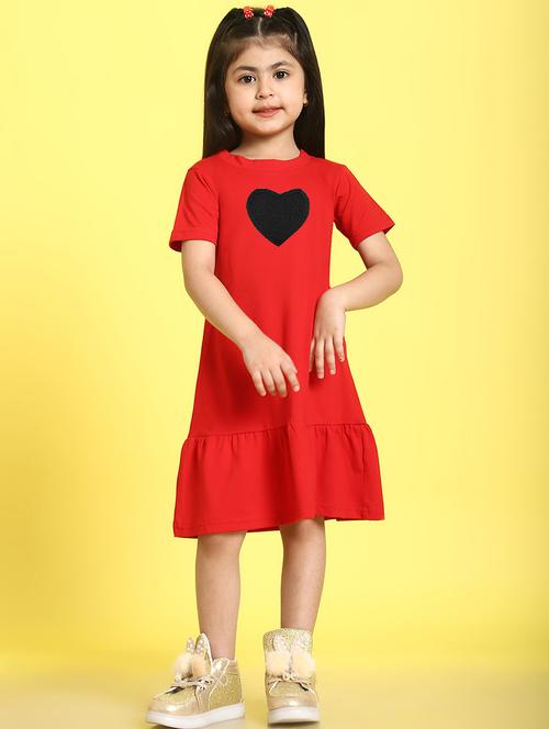 girls heart printed a-line dress - 21731757 - Very Small Image - 1