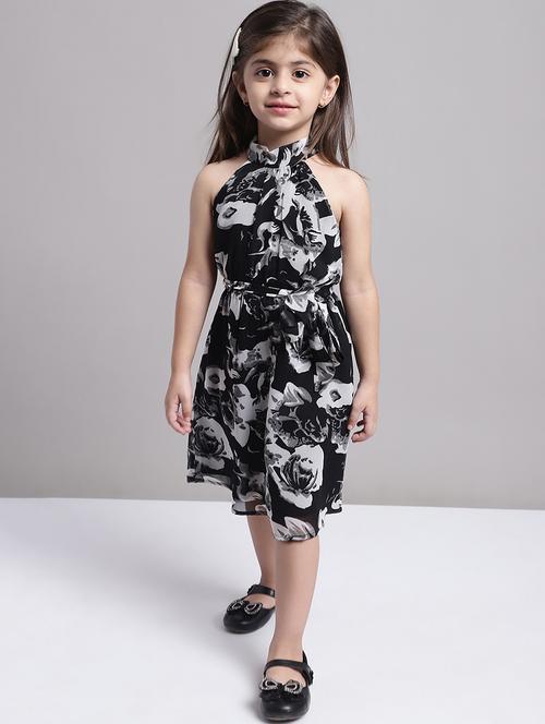girls floral halter neck a-line dress - 21731763 - Very Small Image - 1