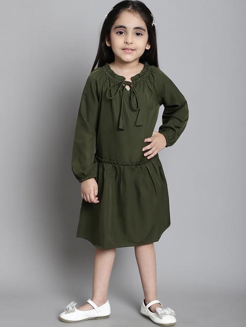girls solid long sleeve regular fit dress - 21731777 - Very Small Image - 1