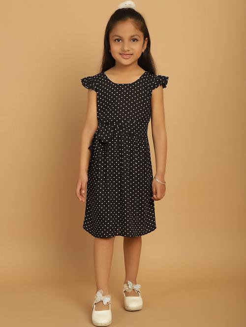 girls polka dot cap sleeve regular fit a-line dress - 21731795 - Very Small Image - 1