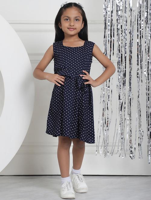 girls polka dot sleeveless regular fit a-line dress - 21731818 - Very Small Image - 1