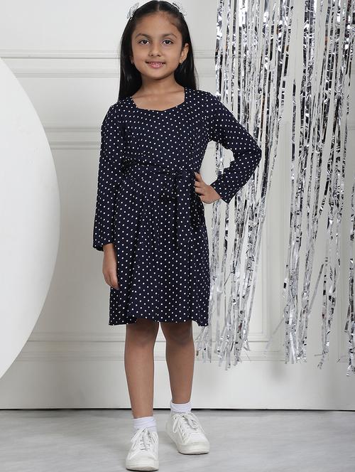 girls polka dot long sleeve regular fit dress - 21731819 - Very Small Image - 1
