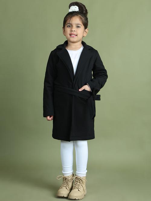 girls solid long sleeve trench coat - 21731884 - Very Small Image - 1