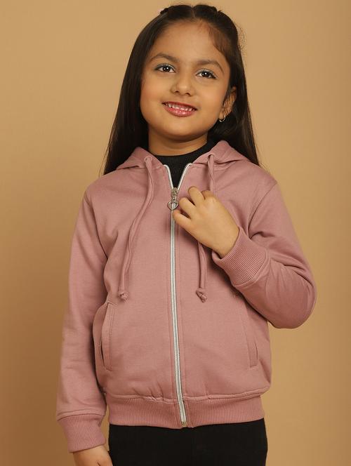 girls solid long sleeve hooded sweatshirt - 21731952 - Very Small Image - 1